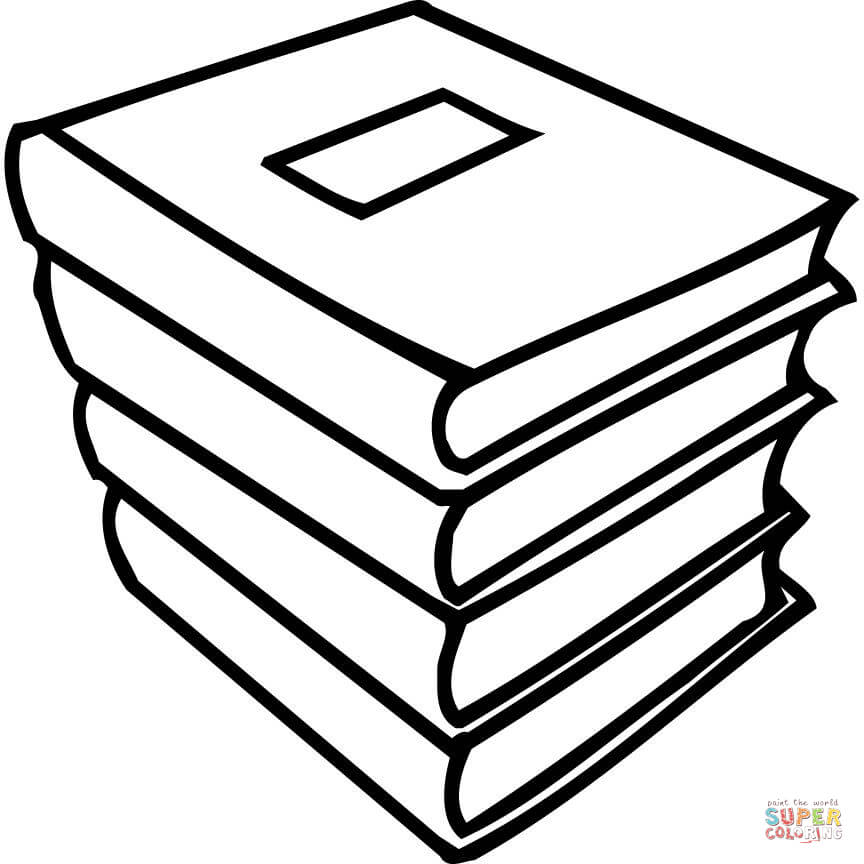 A pile of books coloring page free printable coloring pages