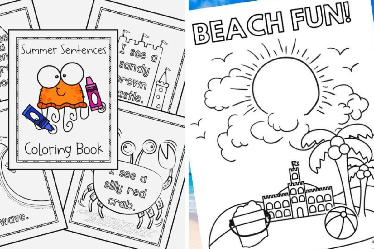 Summer printable coloring pages books