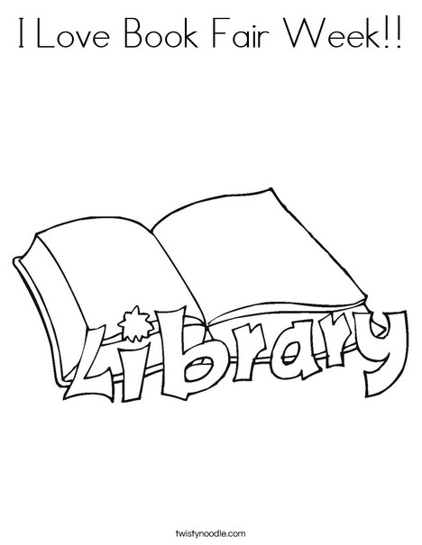 I love book fair week coloring page