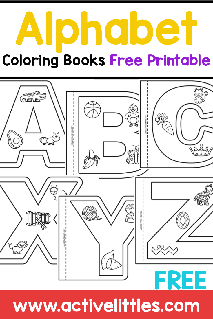 Alphabet coloring books free printable uppercase version