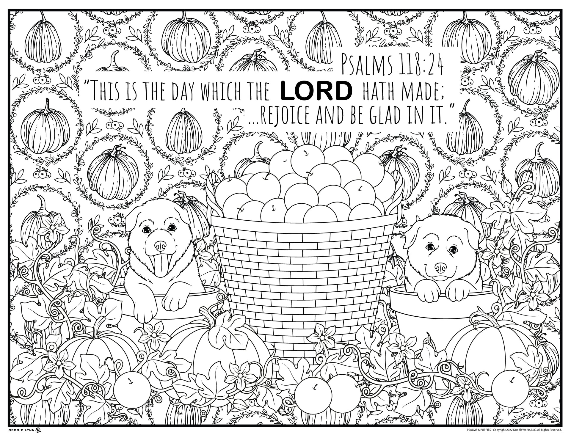 Psalms puppies personalized giant coloring poster x â debbie lynn