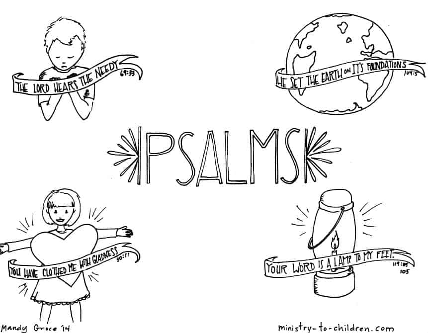 Psalms bible coloring page