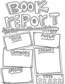 Book report template coloring page great way to get kids started on book reports book report book report templates homeschool reading