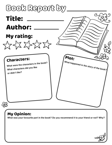 Book report worksheet template free printable papercraft templates