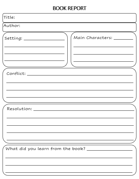 Printable book reports