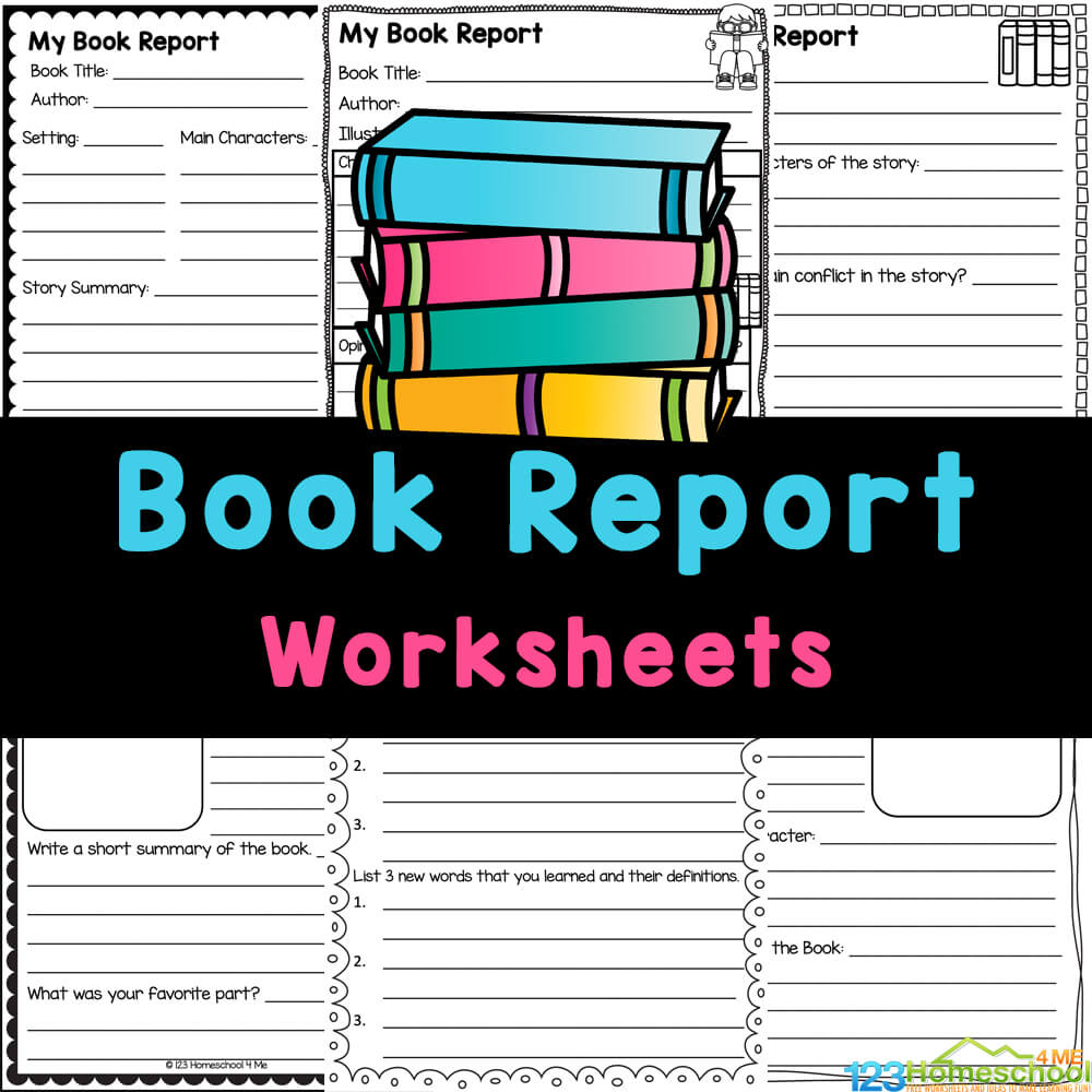 Free printable book report worksheets and template form