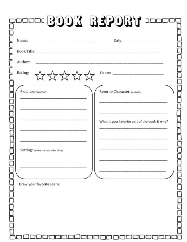 Âï free printable book report template