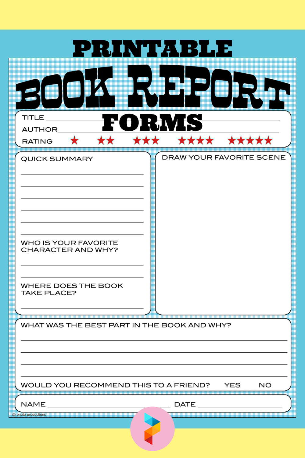 Best free printable book report forms