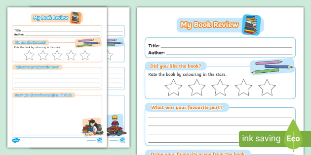 Printable book review template writing frame