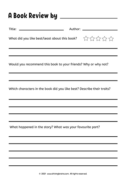 Book review template for kids