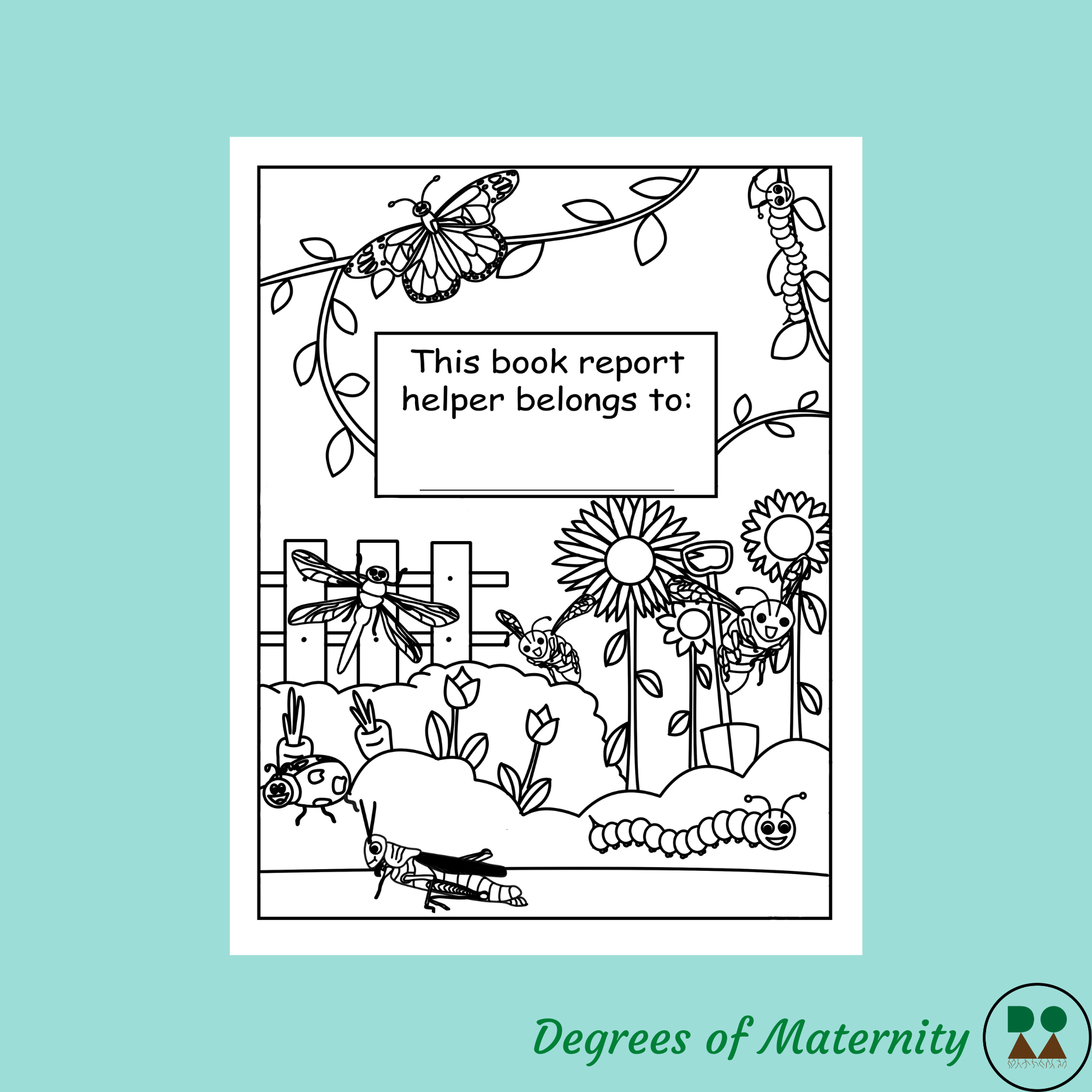 Interesting insects book report helper coloring pages reading and writing incentive