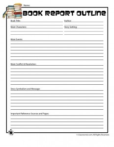 Book report forms