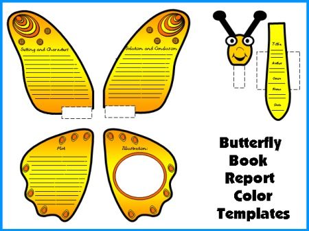 Caterpillar book report project templates worksheets grading rubric banner butterfly books book report projects book report