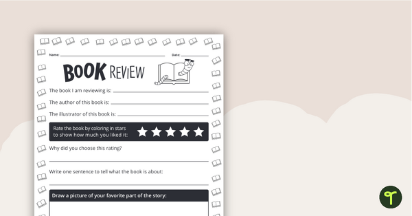 Book review templates for teachers teach starter