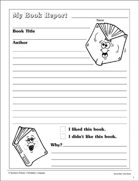 My book report template printable skills sheets