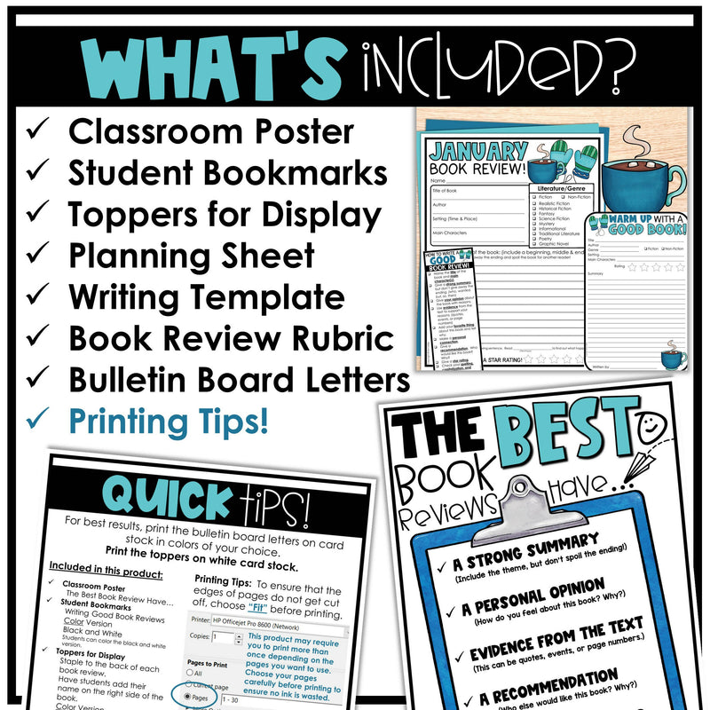 January bulletin board writing activities book report review templat â schoolgirl style