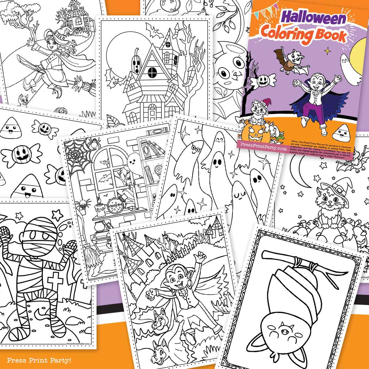 Halloween coloring pages free printable book kids will love