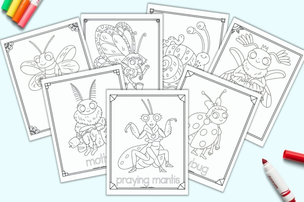 Cute insect coloring pages