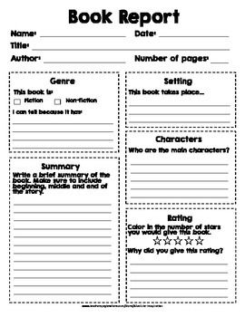 Book report worksheet book report book summaries easy books