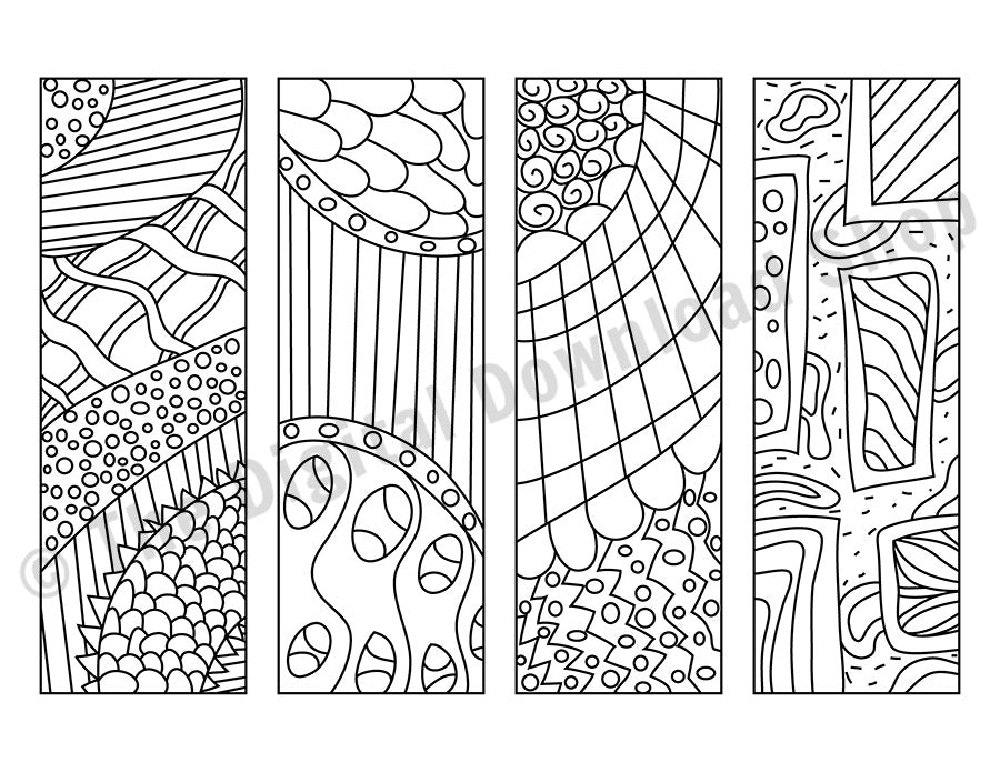 Zendoodle coloring page bookmark printables the digital download shop