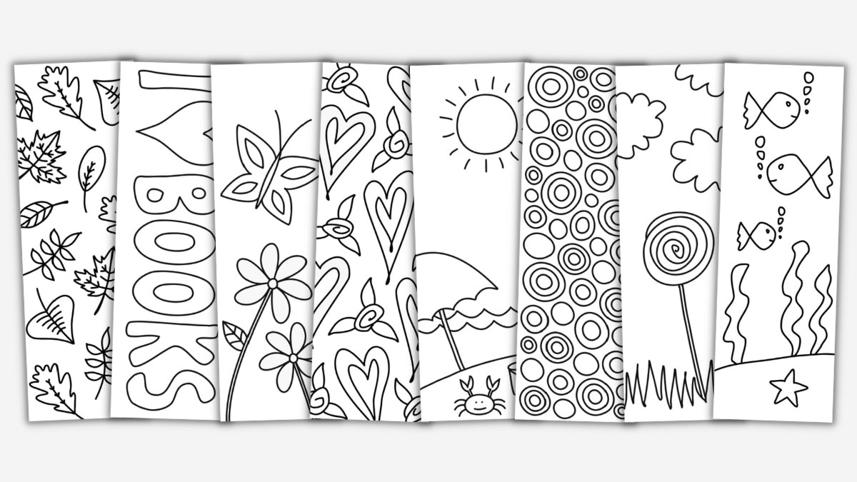 Cute free printable bookmarks to colour for kids adults