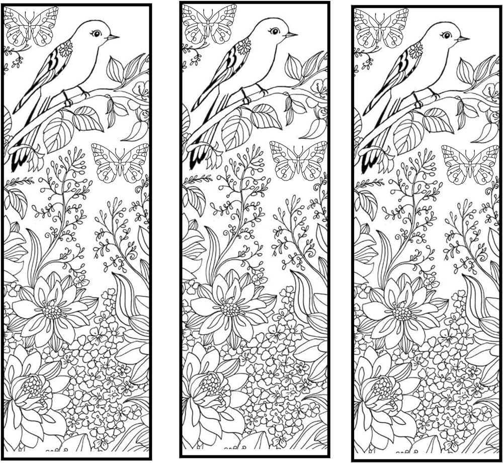 Beautiful birds color your own bookmarks anti stress art therapy adult coloring count buy online at best price in k