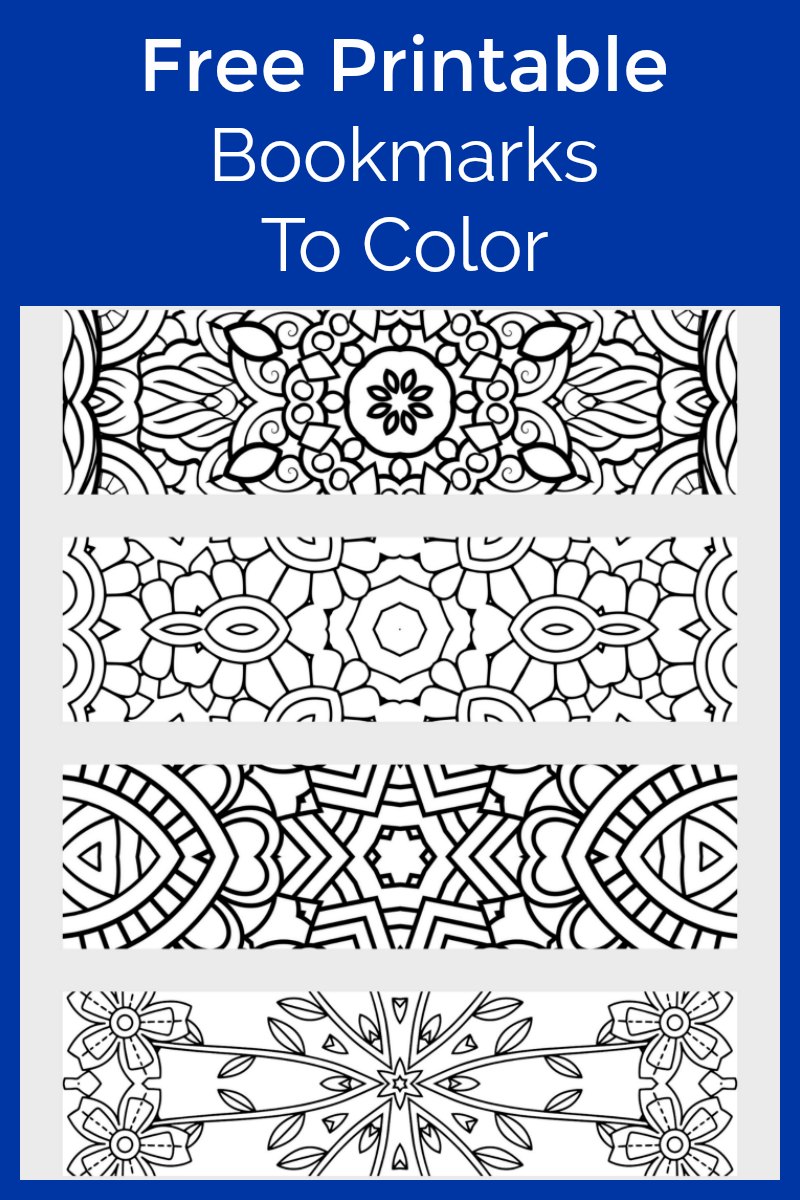 Free printable bookmarks to color