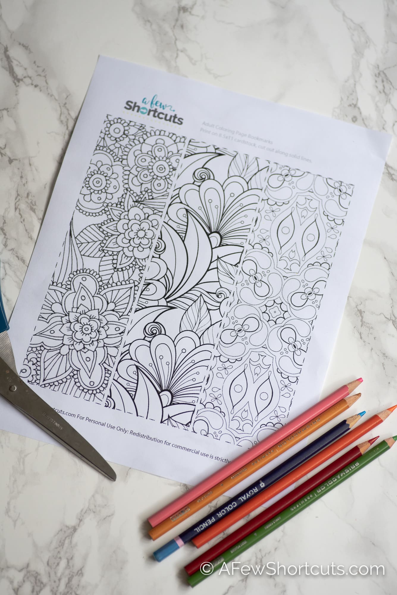 Free printable coloring page bookmarks