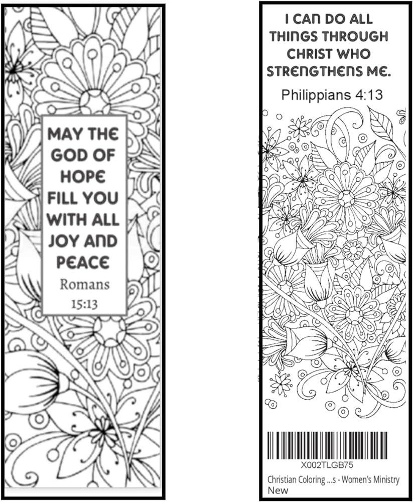 Christian coloring bookmarks