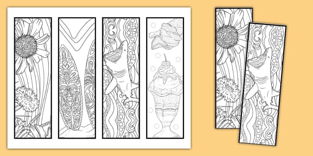 Summer mindfulness coloring bookmarks teacher made