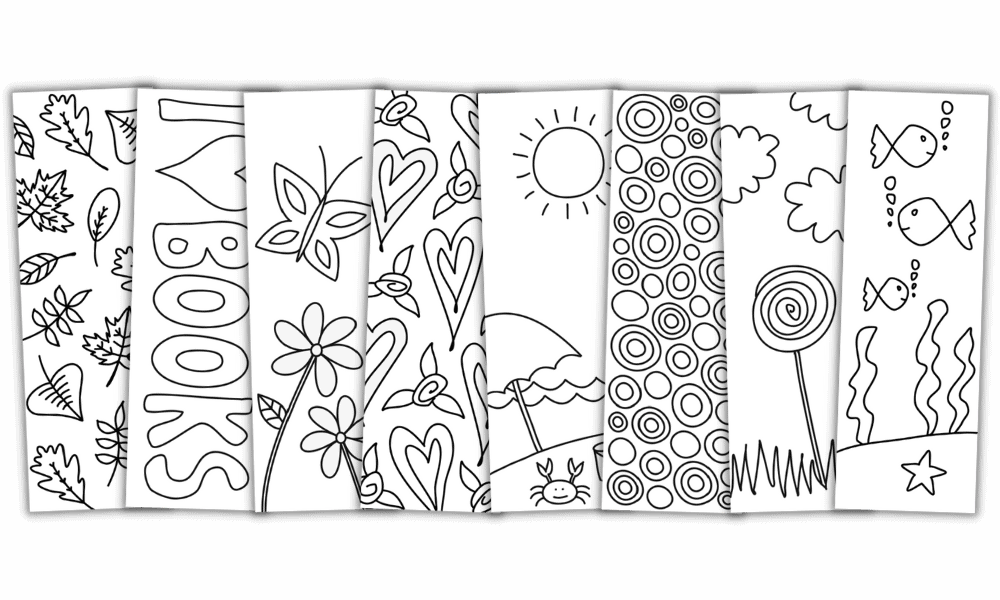 Cute free printable bookmarks to colour for kids adults