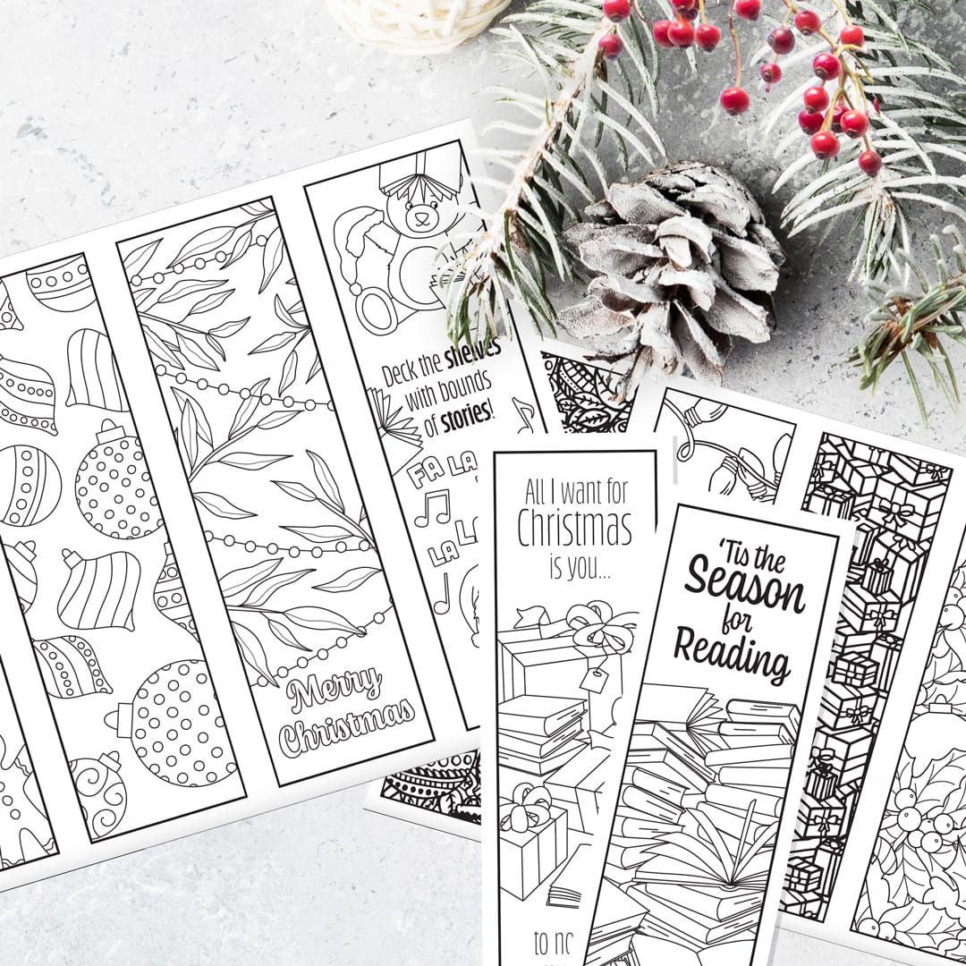 Printable christmas bookmarks