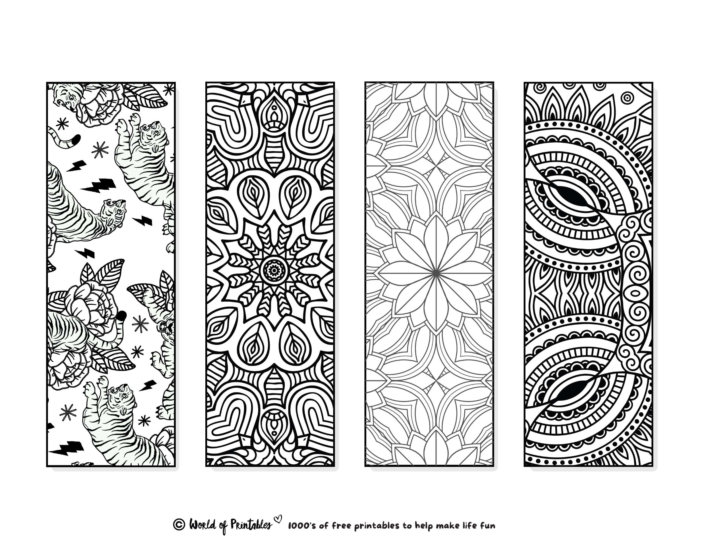 Printable bookmarks to color for adults kids