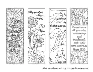 Free printable bible verse bookmarks to color