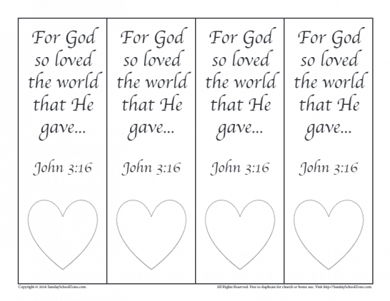 Printable bible bookmarks for kids on sunday school zone