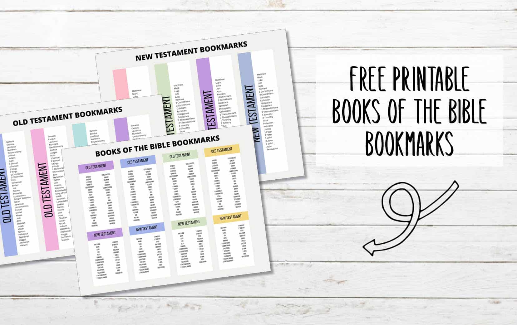 Printable books of the bible bookmarks