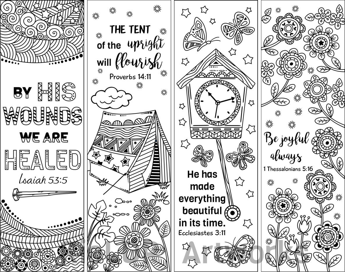 Bible verse coloring bookmarks art doodles with scriptures inspirational drawings john digital download download now