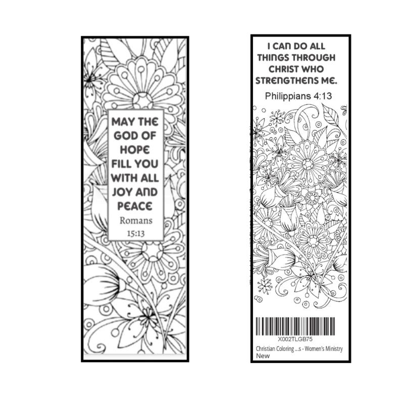 Bible verse christian coloring bookmarks