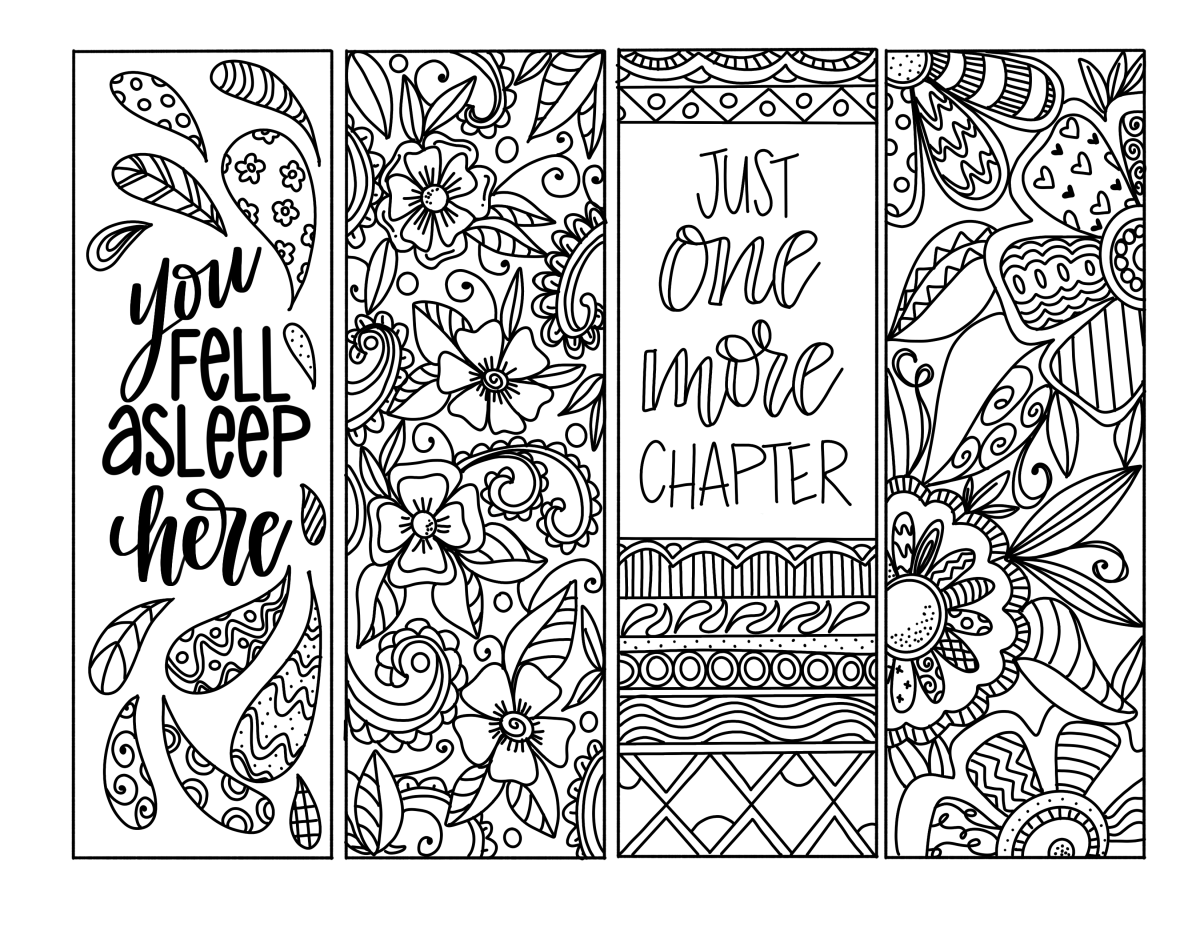 Free printable coloring bookmarks