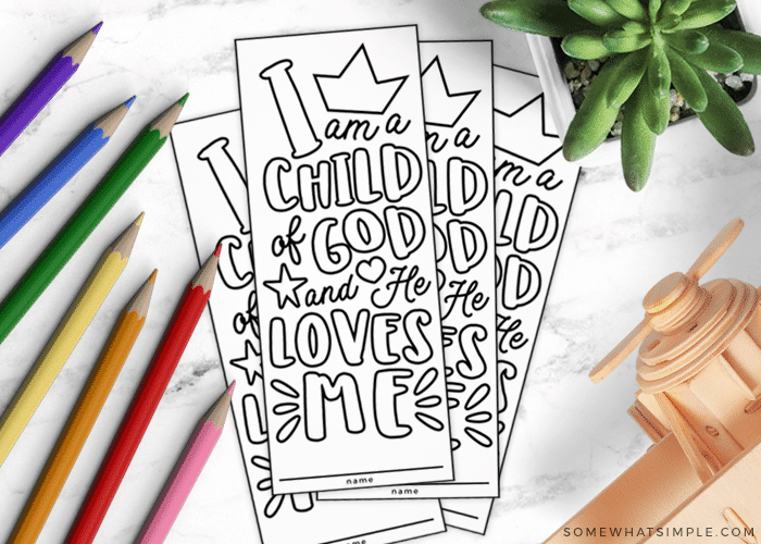 I am a child of god printable bookmark