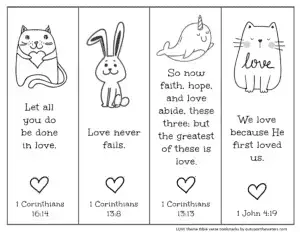 Free printable bible verse bookmarks to color