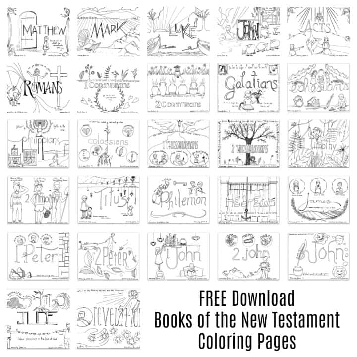 Books of the bible coloring pages curriculum for kids