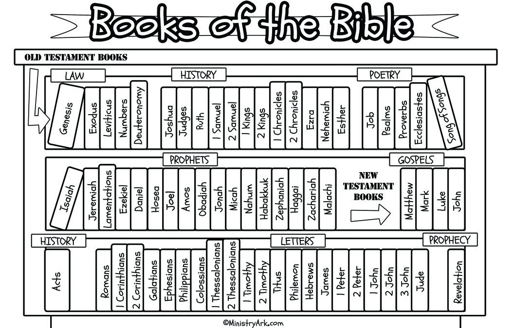 Books of the bible bookcase printable â