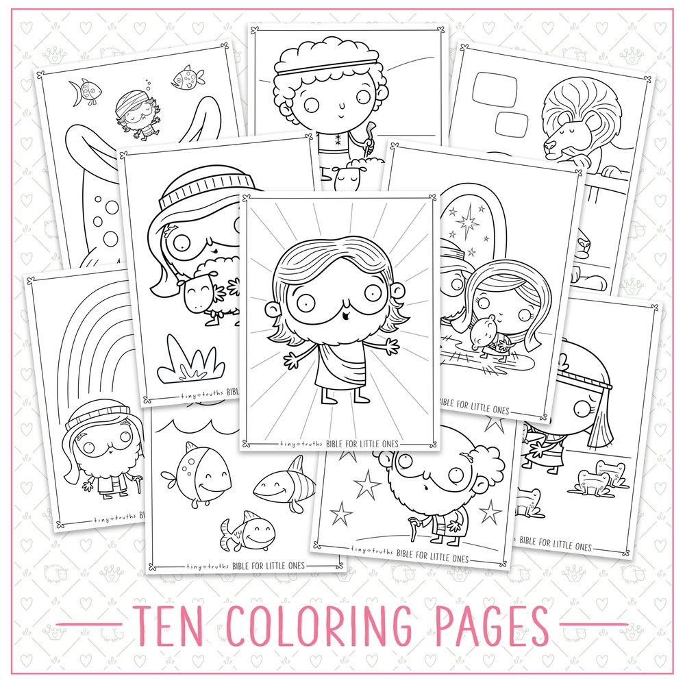 Tiny truths bible for little ones coloring pages â tiny truths illustrated bible