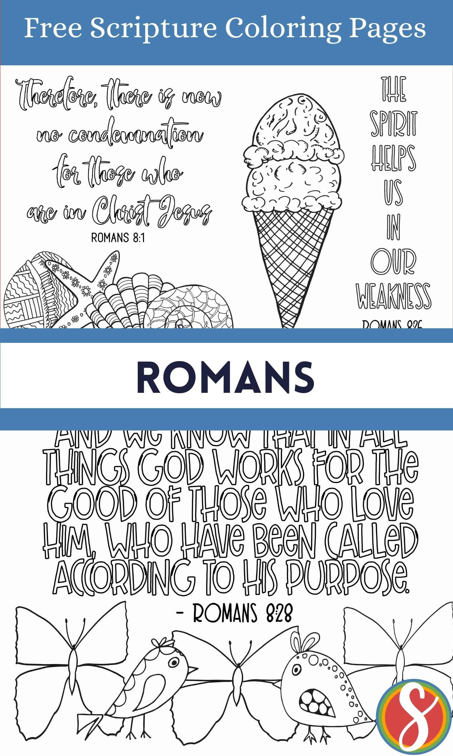 Free romans scripture coloring pages â stevie doodles