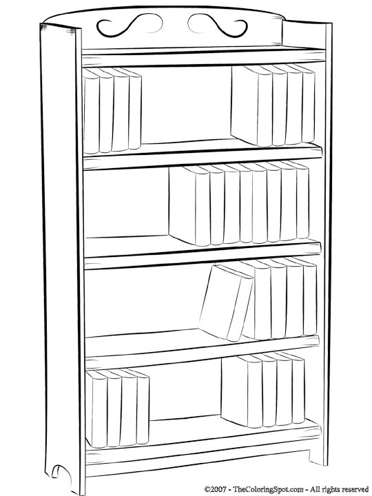 Bookshelf coloring page audio stories for kids free coloring pages colouring printables