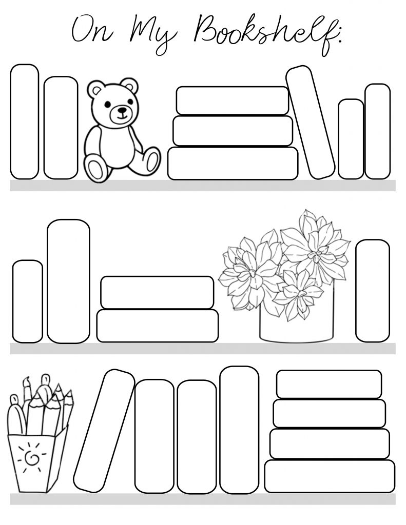 On my bookshelf reading log free printable and color sheet