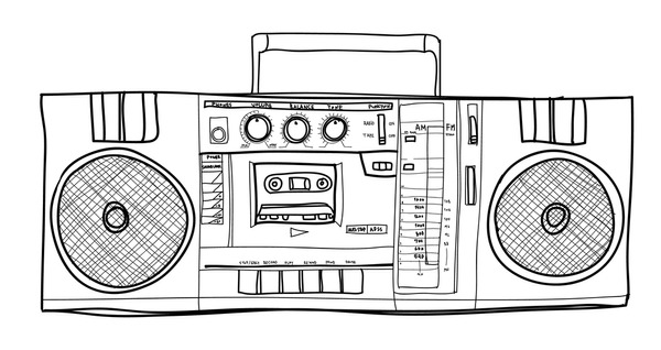 Boombox sketch royalty