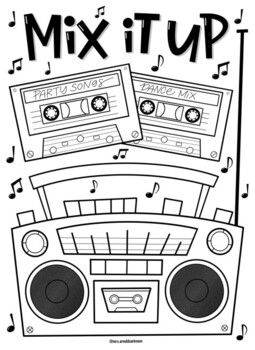 Boom box coloring page coloring pages art room boombox