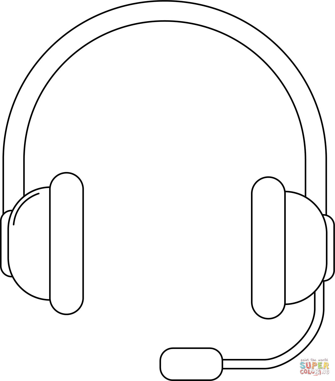 Headset coloring page free printable coloring pages